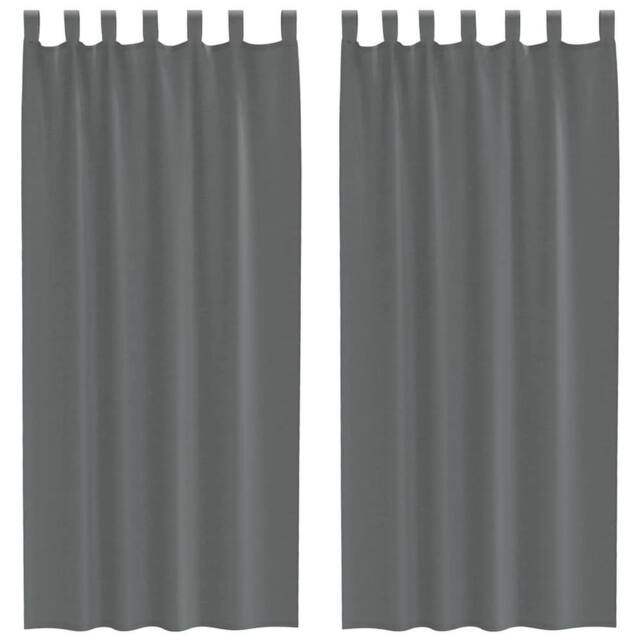 Berkfield Home Voile Curtains with Loops 2 pcs Dark Grey 140x245 cm - image 1