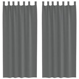 Berkfield Home Voile Curtains with Loops 2 pcs Dark Grey 140x245 cm - thumbnail 1
