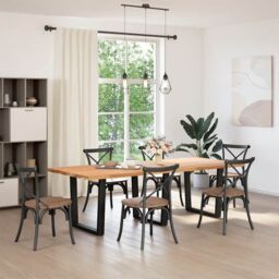 Berkfield Home Dining Table Legs V-Shape 3 pcs Black 90x(72-73.3) cm Steel - thumbnail 2