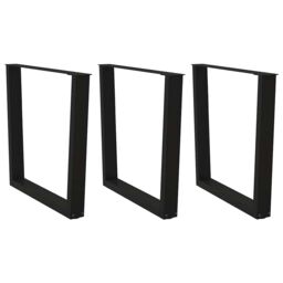 Berkfield Home Dining Table Legs V-Shape 3 pcs Black 90x(72-73.3) cm Steel - thumbnail 1