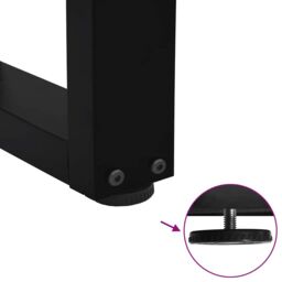 Berkfield Home Dining Table Legs V-Shape 3 pcs Black 90x(72-73.3) cm Steel - thumbnail 9