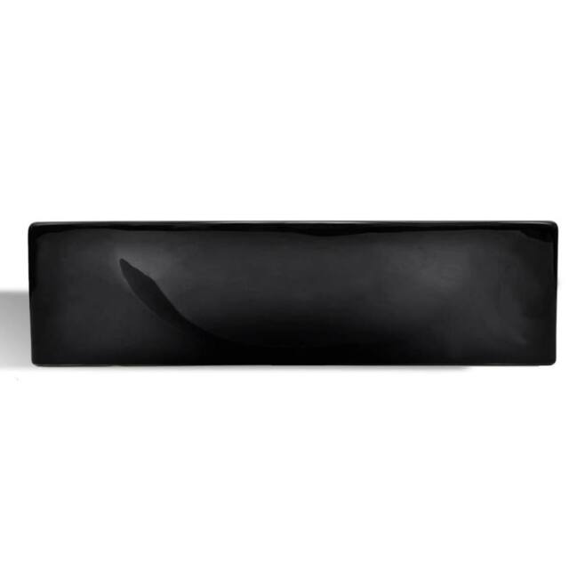 Berkfield Home Elegant Ceramic Bathroom Sink Basin with Faucet Hole Black - image 1