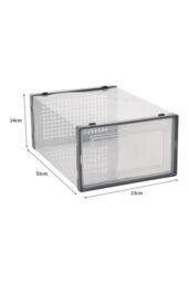 Living and Home 12Pcs Stackable Foldable Boxes Shoes Organizer Clear Plastic Shoe Storage Box in Grey - thumbnail 3