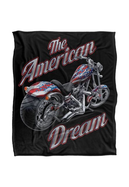 JQ Licensing James Piazza The American Dream Motorcycle Silky Touch Super Soft Throw Blanket 152 X 127 cm in White - image 1
