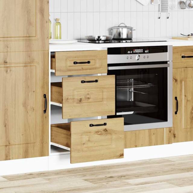 Berkfield Home Kitchen Base Cabinet Kalmar Artisan Oak Engineered Wood - image 1