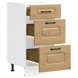 Berkfield Home Kitchen Base Cabinet Kalmar Artisan Oak Engineered Wood - thumbnail 4