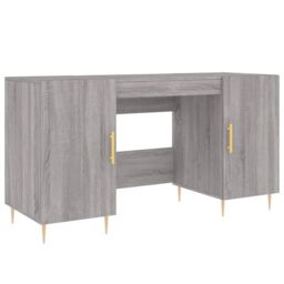 Berkfield Home Desk Grey Sonoma 140x50x75 cm Engineered Wood - Size: 140 x 50 x 75 cm - thumbnail 2