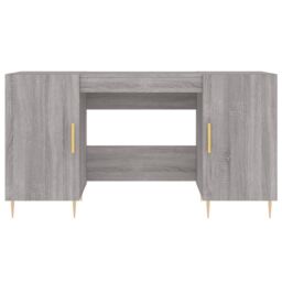 Berkfield Home Desk Grey Sonoma 140x50x75 cm Engineered Wood - Size: 140 x 50 x 75 cm - thumbnail 6