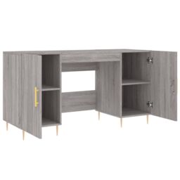 Berkfield Home Desk Grey Sonoma 140x50x75 cm Engineered Wood - Size: 140 x 50 x 75 cm - thumbnail 5