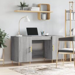 Berkfield Home Desk Grey Sonoma 140x50x75 cm Engineered Wood - Size: 140 x 50 x 75 cm
