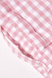 Homescapes Cotton Gingham Check Floor Cushion in Pink - Size: 50 cm x 50 cm - thumbnail 4