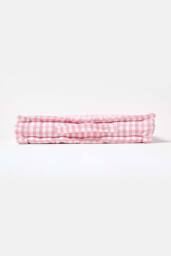 Homescapes Cotton Gingham Check Floor Cushion in Pink - Size: 50 cm x 50 cm - thumbnail 5