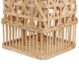 Wyld and Coco Lantern 39cm Rectangular with Glass Candle Holder in Brown - thumbnail 6