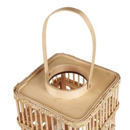 Wyld and Coco Lantern 39cm Rectangular with Glass Candle Holder in Brown - thumbnail 5