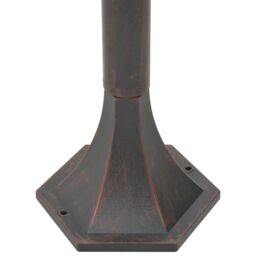 Berkfield Home Garden Post Lights 6 pcs E27 110 cm Aluminium Bronze in Brown - thumbnail 5