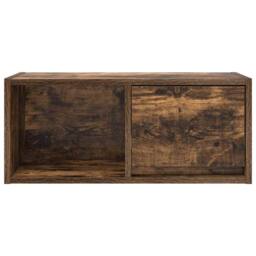 Berkfield Home TV Cabinet Smoked Oak 60x31x25.5 cm Engineered Wood in Brown - thumbnail 6