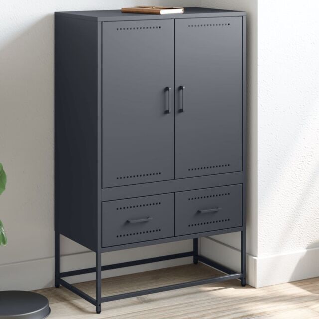 Berkfield Home Highboard Anthracite 68x39x111.5 cm Steel in Black - image 1