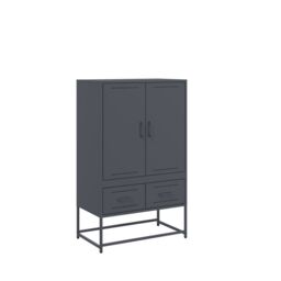 Berkfield Home Highboard Anthracite 68x39x111.5 cm Steel in Black - thumbnail 2