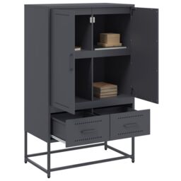 Berkfield Home Highboard Anthracite 68x39x111.5 cm Steel in Black - thumbnail 4