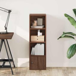 Berkfield Home Bookcase Brown Oak 31x24x102 cm Engineered Wood - Size: 31 x 24 x 102 cm - thumbnail 3