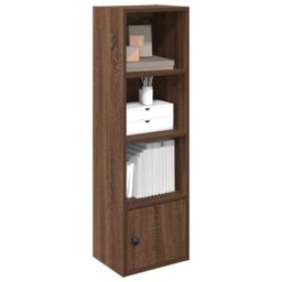 Berkfield Home Bookcase Brown Oak 31x24x102 cm Engineered Wood - Size: 31 x 24 x 102 cm - thumbnail 1