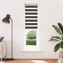 Berkfield Home Zebra Blind Black 55x230 cm Fabric Width 50.9 cm Polyester - thumbnail 2