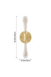Living and Home LED Crystal Wall Sconce Light in Gold - thumbnail 3