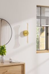 Living and Home LED Crystal Wall Sconce Light in Gold - thumbnail 2