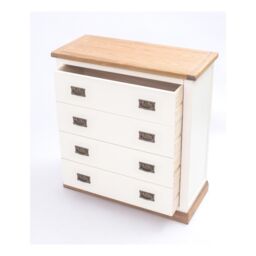 Cabinet Bits Tropea 4 Drawer Chest of Drawers Bras Drop Handle in Off-White - thumbnail 4
