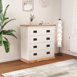 Cabinet Bits Tropea 4 Drawer Chest of Drawers Bras Drop Handle in Off-White - thumbnail 1