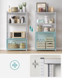 SONGMICS Set of 2 Boltless Garage Shelving Units with 4 Tiers in Silver - thumbnail 5