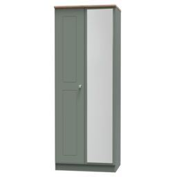 Ready Assembled 2 U Albert Tall 2 Door Mirrored Wardrobe (Ready Assembled) in Pale Green - thumbnail 3
