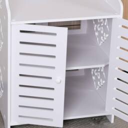 Dprodo PVC Wood Plastic Shoe Storage Cabinet in Cool White - Size: 1 Pack - thumbnail 9
