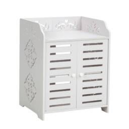Dprodo PVC Wood Plastic Shoe Storage Cabinet in Cool White - Size: 1 Pack - thumbnail 1