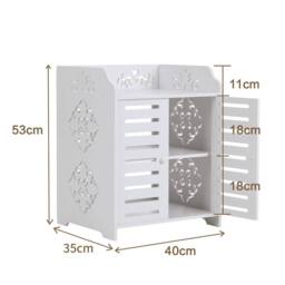 Dprodo PVC Wood Plastic Shoe Storage Cabinet in Cool White - Size: 1 Pack - thumbnail 3