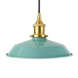 SE Home Duck Egg Blue Small Trinity Metal Pendant Light - Polished Brass - thumbnail 1