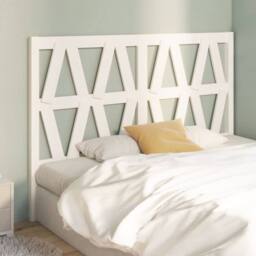 Berkfield Home Beautiful Bed Headboard White 126x4x100 cm Solid Wood Pine - Size: 126 x 4 x 100 cm - thumbnail 4