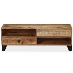 Berkfield Home TV Cabinet Solid Mango Wood 120x30x40 cm in Brown - Size: 120 x 30 x 40 cm - thumbnail 3