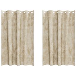 Berkfield Home Velvet Curtains 2 pcs with Eyelets Cream 175x140 cm - thumbnail 2