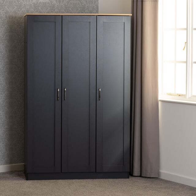 Seconique Portland 3 Door Wardrobe in Grey - image 1