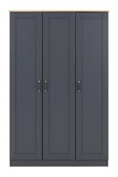 Seconique Portland 3 Door Wardrobe in Grey - thumbnail 3