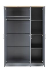 Seconique Portland 3 Door Wardrobe in Grey - thumbnail 4