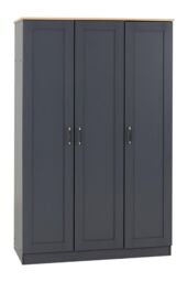Seconique Portland 3 Door Wardrobe in Grey - thumbnail 2