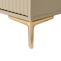 Wyld and Coco Beige 6-Drawer Chest with Fluted Fronts and Gold Handles - thumbnail 8