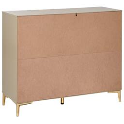 Wyld and Coco Beige 6-Drawer Chest with Fluted Fronts and Gold Handles - thumbnail 6