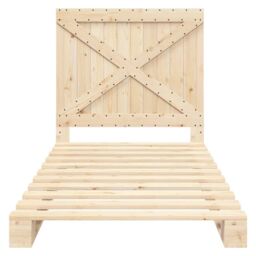 Berkfield Home Bed Frame without Mattress with Headboard 100x200 cm Solid Wood in Brown - thumbnail 5