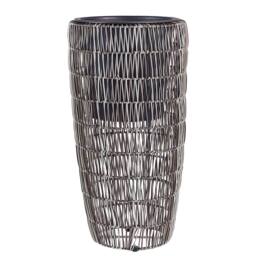 Wyld and Coco Brown Two-Pack PE Rattan Plant Pots with Plastic Inserts - thumbnail 5