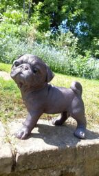 Inspirational Gifting Pug Dog Sculpture Garden Ornament in Bronze - thumbnail 2