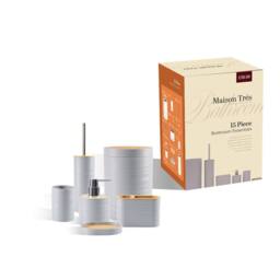 GAVENO CAVAILIA Sloane 15 Pieces Bathroom Accessories Set in Silver - thumbnail 1