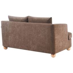 Wyld and Coco 6-Seater Brown Chenille Sofa Set with Round Eucalyptus Wood Legs - thumbnail 6